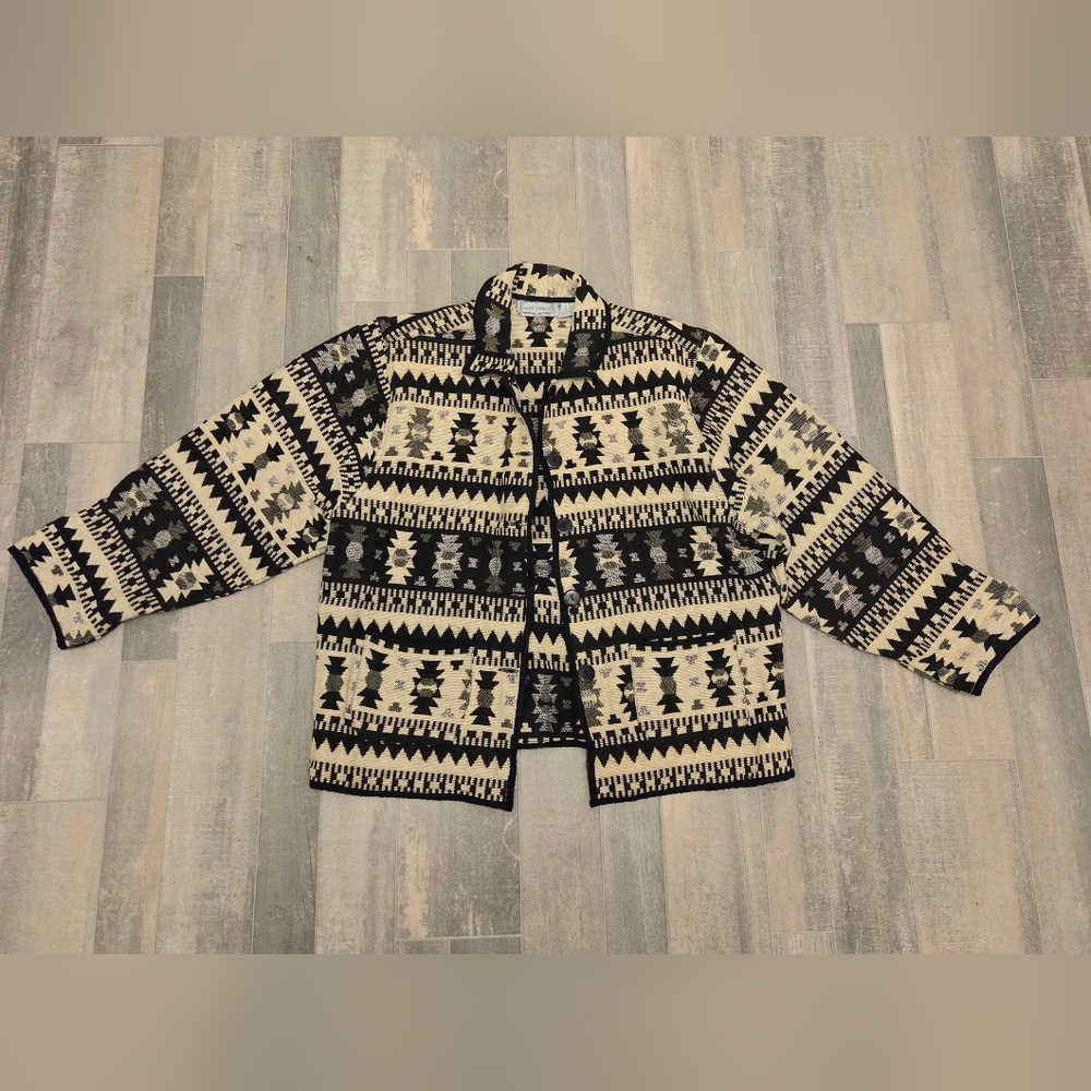Jane Ashley Aztec Tapestry Jacket Size XL